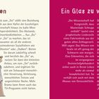 Zwei Texte: Links "Das Du anbieten" mit Zeichnung zweier Männer, einer sagt "Ich möchte dir das Sie anbieten". Rechts "Ein Glas zu viel trinken" neben einem gefüllten Weinglas mit "Zu viel".