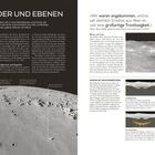Hochländer und Ebenen: Die Mondoberfläche ist in helles Hochland und dunkle Ebenen der Maria unterteilt. Zitate von Buzz Aldrin.