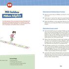 58, Mit beiden Füßen hüpfen. Dauer: 3 Min. Material: Blätter, Filzstifte, Schere, Klebeband. Übungsvorbereitung, Übungsablauf.