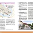 Text: "Novo Mesto", "Parken", "Sehenswertes", "Information", "Gastronomie", "Die Zeit der Osmaneneinfälle". Links Karte, rechts Text. 