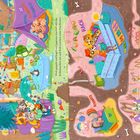 „Müde gespielt und kugelrund gegessen kuschelt sich das Erdmännchen satt und froh zwischen seine Geschwister.“ 

„Familie ist dort, wo dich jemand liebt.“

Illustration von fröhlichen Tieren beim Kuscheln und Spielen.