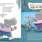 Links steht: „Jeder von ihnen wollte stets der Beste sein. In allem und vor jedem.“ Rechts: „Wahlen Sie heute bis 18.00 Uhr: WER IST DER BESTE?“ Ein Nilpferd mit einem rosa Trikot, ein Gepard mit Brille und ein Storch rennen. Eine Wahlurne ist zu sehen.