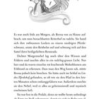 "Kapitelseite 1" mit Illustration eines geflügelten Pferds darüber. Darunter Text: Reena radelt früh zum Reiterhof.