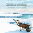 Text über Schnee, Maus Nase und Eisbär Weis, Wasser-Experimente. Illustration: Schollen, Schubkarre mit Eis, verschneite Landschaft.