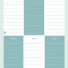 Kalenderlayout mit den Monaten: August, September, Oktober, Februar, März, April. Linien zum Notieren.