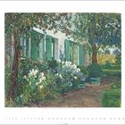 Heinrich Vogeler: Weiße Lilien, 1908. Gemälde mit Garten und grünem Fenster. Darunter Kalender 7 und Zahlen 1-31.