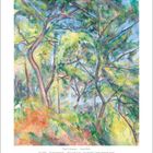 "Die Natur zu lesen heißt...": Zitat von Paul Cézanne. Kalenderblatt für Juni mit Césannes Gemälde von Bäumen.