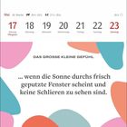 "Mai, 20. Woche, 17 Montag Pfingsten." Weiche farbige Formen, Gefühl von Reinheit und Frische.