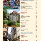 Seite 6: Inhalt. Enthält Kapitel über Périgord-Regionen, sortiert nach Farbe und spezifischen Orten mit Seitenzahlen.