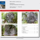 Kletterführer Garmisch-Partenkirchen. Routen an Felsen mit roten Markierungen. Text mit Routenbeschreibungen und Höhenangaben.
