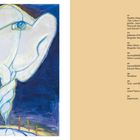 Text: "Sandra Gianfreda, Johanna Ortner, Hans Dieter Huber." Rechts Biografien- und Inhaltsverzeichnis. Links farbenfrohe Illustration mit blauem Hintergrund, zentral ein abstraktes Gesicht.