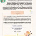 "Wir sind verschieden" in großer oranger Schrift. Kreatividee "Wir sind bunt" und Materialliste. Unten eine Notiz für Eltern.