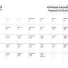 April 2027 Kalender. Text über Dreifingerfaultiere, ihre Füße, Gesichter und Halsbeweglichkeit.