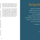Linke Seite: Text über Zweifel und Berufung. 
Rechte Seite: 
„Ein Engel Gottes sagte...“ Zitat: Matthäus 1, 20-21, Engel Illustration.