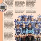 Text über eine weihnachtliche Erinnerung an ein Fußballbuch, ein LCD-Spiel und Stadionerlebnisse. Puzzle mit Fußballspielern.