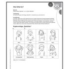 "Spracherlebnis / Wortschatz", "Was fühlst du?", "Kopiervorlage 'Gesichter'", Illustrationen von Gesichtern mit verschiedenen Emotionen.