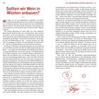 Sollten wir Wein in Wüsten anbauen? Ein Artikel diskutiert Wasserverbrauch und Nachhaltigkeit beim Weinbau in Wüsten. Illustration: Wüste mit Kakteen und Wein.
