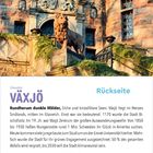 Oben steht "Vorderseite", darunter "23 April Freitag" und ein Kalender. "VÄXJÖ" ist in lila hervor. Text beschreibt Schweden.
