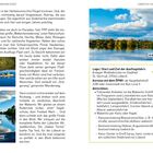 Texte: "Perfekt für Kanufahrer", "In der Ferne: Lübecks Türme", "Info". Links Kanus auf Wasser, rechts herbstliche Flusslandschaft.