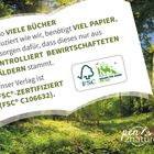 Text über kontrolliert bewirtschaftete Wälder und FSC®-Zertifizierung. Im Hintergrund ein Waldmotiv. Logo unten rechts.