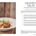 "Oktopus-Salat in der Bistrovariante" steht rechts, über einem Rezept mit Zutaten und Zubereitungsschritten. Links Salatfoto.