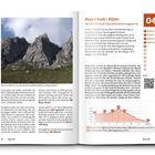 Seite 1: „Die zwei Rinnen unterhalb des Gipfelbereichs am Maja e Bojëš.“  
Seite 2: „Maja e Rosit • 2523m“  
Tour 04, 14,6 km, 07:45 h, 920 hm, 1810 hm  
„Wo die Schönheit leise und kraftvoll zugleich ist“  
QR-Code links abgebildet.  
Diagramm mit Höhenprofil.  
Berglandschaft im oberen Bildblock.