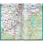 Inhalt und Tourenübersicht, Tabelle mit Spalten: Tour, Seite, km, h, hm, hm, diverse Symbole, Karte.