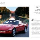 "CHEVROLET CORVETTE ZR-1. Ein veritabler Plathirsch mit sagenhaften PS- und Drehmoment-Werten." Rote Corvette an einem Fluss.