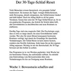 Kapitel 11: Der 30-Tage-Schlaf-Reset erklärt, wie ein flexibles Programm hilft, gesunde Schlafgewohnheiten zu entwickeln.