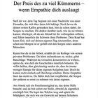 Kapitel 5: Der Preis des zu viel Kümmerns – wenn Empathie dich auslaugt. Text beschreibt empathische Überlastung.