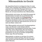Mikroausdrücke im Gesicht: Ein Abschnitt über schnelle, unkontrollierbare Gesichtsausdrücke und ihre Bedeutung.