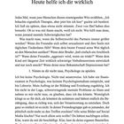 "Heute helfe ich dir wirklich. 1. Nimm es dir nicht raus, Psychologe zu spielen. Seite 27." Text über mentale Herausforderungen.