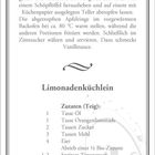 Text oben: "September". 

Rezepte: "Frittierte Apfelringe" und "Limonadenküchlein" mit Zutaten und Zubereitung. Verziert mit floralen Mustern.