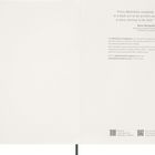 "Every Moleskine notebook is a book yet to be written…", Zitat von Maria Sebregondi. Hinweis auf die Moleskine Foundation.