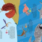 Strange Habitats: Did you survive? Schade über seltsame Kreaturen auf Pfaden: A, B, C, D, E, F. Illustrationen von urzeitlichen Tieren.
