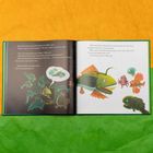 Links: Fisch-Dialoge, rechts: bunte Fische und Kreaturen in lebendigen Farben.