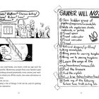 "Sawyer will not" gefolgt von einer Liste verbotener Aktivitäten. Eine cartoonhafte Szene mit sprechendem Wesen und Menschen.
