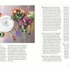 „The 10 Rules of Design“ in pinker Schrift, daneben verschiedene bunte Blumen, Schere und Draht auf Tisch verteilt.