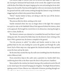 Text: "The demon reared back, wings flexing. 'A Chantelune and a Noriclat,' it said."  
Szene: Kampf zwischen Aurelie und einem Dämon. Prinzessin flieht.