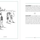 "snowbird": Person flieht jährlich Richtung Süden.  
"souvenir": Erinnerung von Reise.
Links Illustration: Leute, Pyramiden, Sphinx.