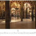 Text: „Córdoba, Mezquita“ und „CASARES EDITION“ mit Kalenderdaten. 

Das Bild zeigt die Mezquita in Córdoba mit Bögen und Säulen.