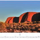 Text: "Ayers Rock", "8", "CASARES EDITION". Roter Felsen im Sonnenuntergang, umgeben von Graslandschaft.
