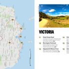 Victoria. 11 Great Ocean Road, 12 Mornington Peninsula, 13 Gippsland & Wilsons Prom, 14 Victoria’s Goldfields. Karte links.