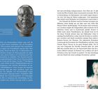 "Gegen den Strom" – Auf blauem Hintergrund. Büste und Porträt einer Frau. Erläuterung zur Kunst des Rokoko und Physiognomik.