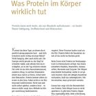 Seite 12: "Was Protein im Körper wirklich tut". Es beeinflusst Sättigung, Stoffwechsel und Blutzucker.