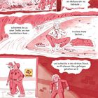 Ein Comic mit einer Person, die Abenteuerszenarien durchläuft, von einem Abflussrohr bis zum dritten Stock.