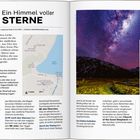 Seite 184: "Ein Himmel voller STERNE", Sternenbeobachtung am Lake Tekapo. Seite 185: Bild einer klaren Nacht mit Milchstraße.