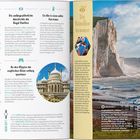 "Die Rebellen kommen" steht auf einer gelben Spalte mit Foto. Rechts Klippen, Meer und blauer Himmel. Links Text über Brighton.