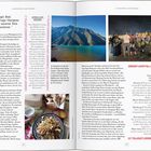 Texte: "Ein weiteres eisiges Bad..." - Beschreibung einer Reise in Marokko mit Fahrradtouren. Fotos von Landschaft und Menschen. Essen: Lamm und Couscous.