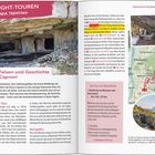 **Highlight-Touren Garda Trentino**; **Natur, Felsen und Geschichte im Bosco Caproni**; Karte, Textblöcke, Fotos von Steinbrüchen.